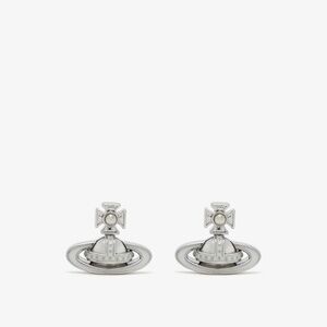 NEW Vivienne Westwood Simonetta Brass-relief earrings silver pearl with dust bag